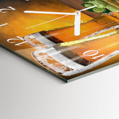Wanduhr quadratisch Gläser Bier