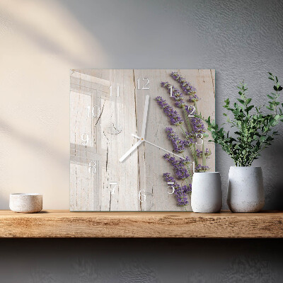 Wanduhr quadratisch Lavendel