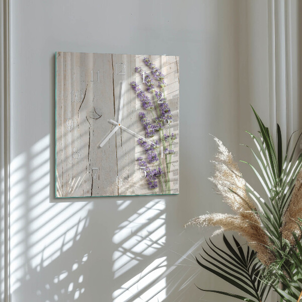 Wanduhr quadratisch Lavendel
