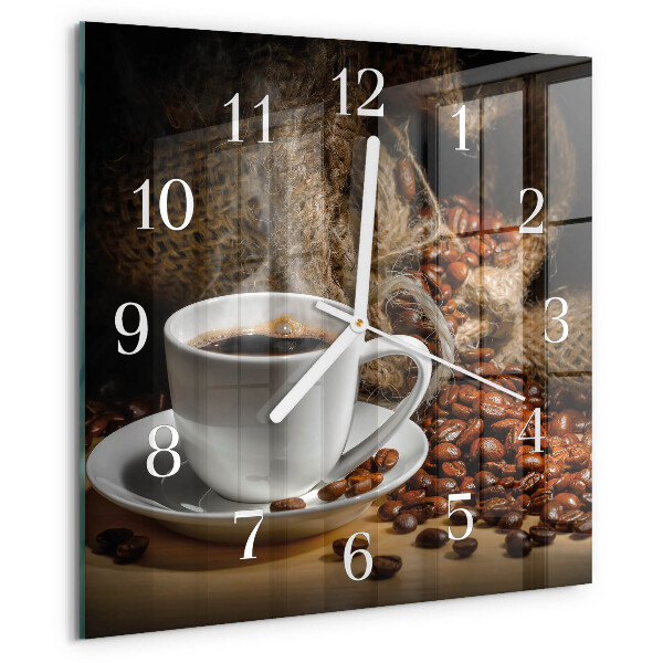 Wanduhr quadratisch Kaffee