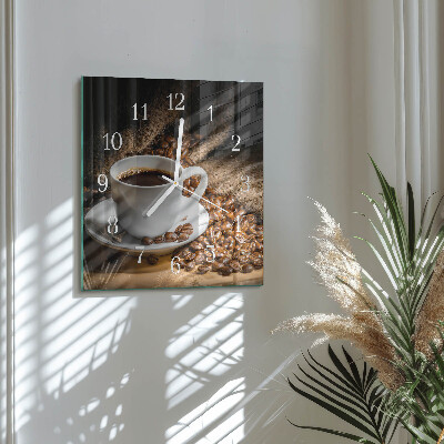Wanduhr quadratisch Kaffee
