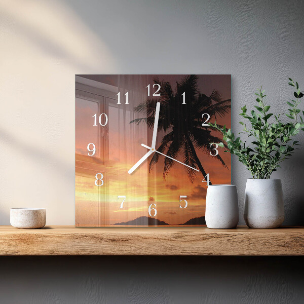 Wanduhr quadratisch Palme