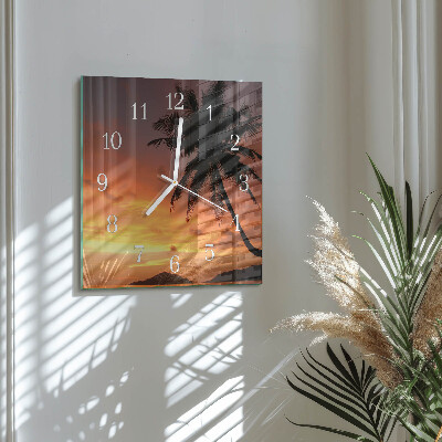 Wanduhr quadratisch Palme