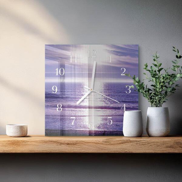 Wanduhr quadratisch Meer