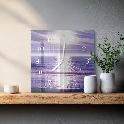 Wanduhr quadratisch Meer