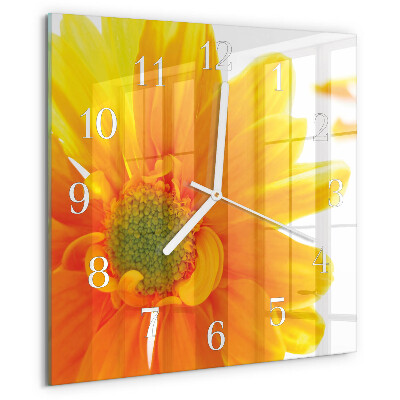 Wanduhr quadratisch Blume
