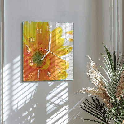 Wanduhr quadratisch Blume