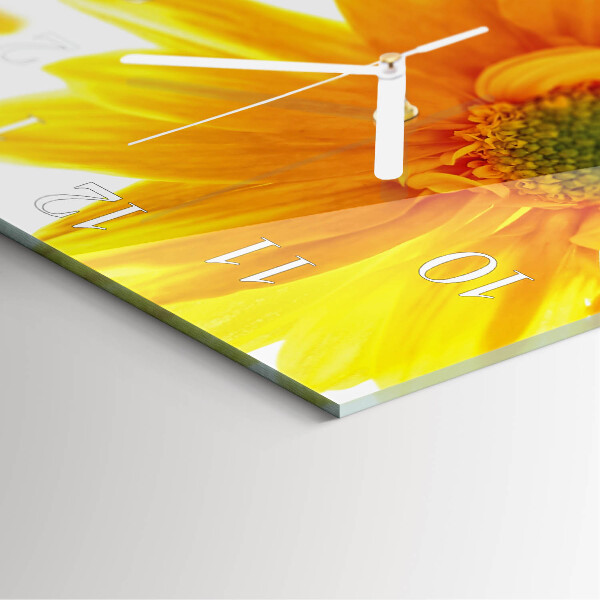 Wanduhr quadratisch Blume