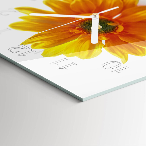 Wanduhr quadratisch Blume