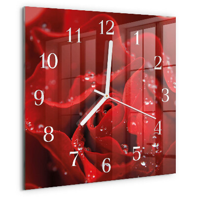 Wanduhr quadratisch Rose