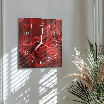 Wanduhr quadratisch Rose