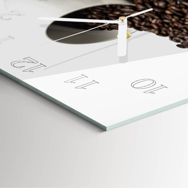 Wanduhr quadratisch Tasse Kaffee