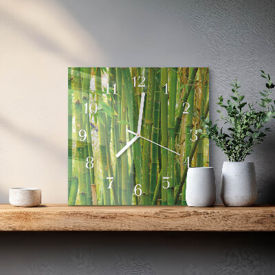 Wanduhr quadratisch Bambuspflanze