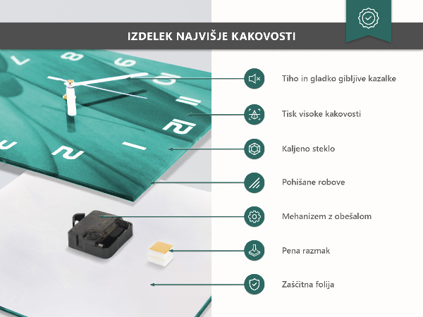 Wanduhr quadratisch Erdbeere