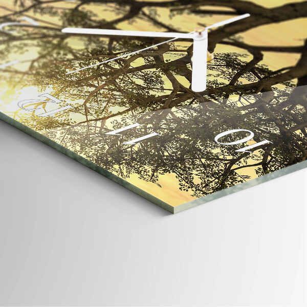 Wanduhr quadratisch Baum