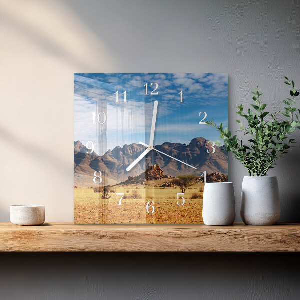 Wanduhr quadratisch Gebirge