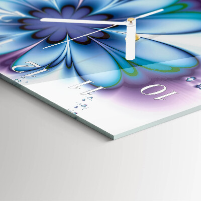 Wanduhr quadratisch Blume