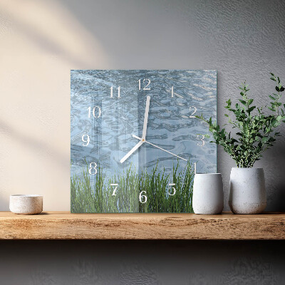 Wanduhr quadratisch Graswasser