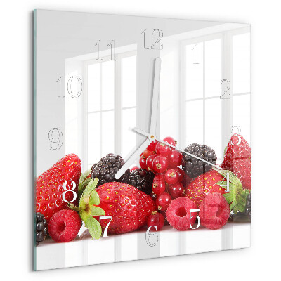 Wanduhr quadratisch Obst