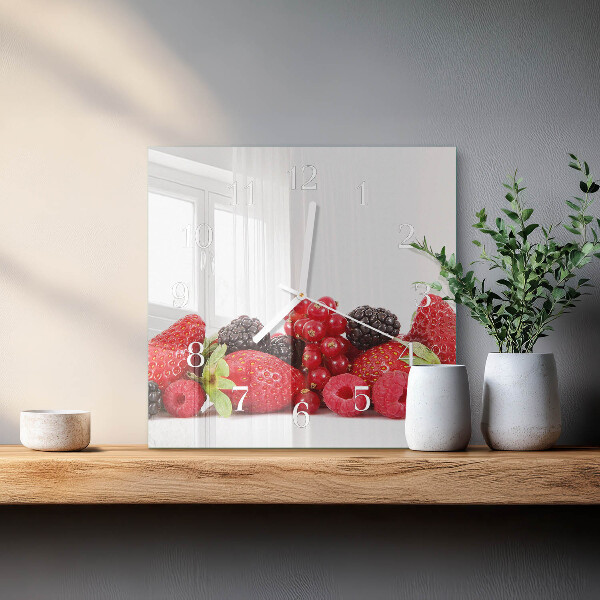 Wanduhr quadratisch Obst