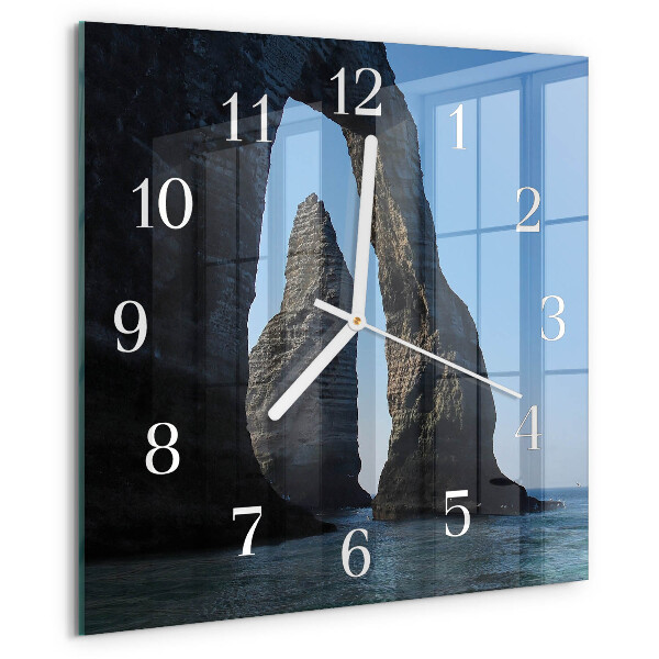 Wanduhr quadratisch Stein