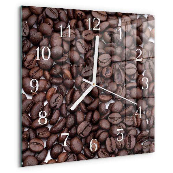 Wanduhr quadratisch Kaffeebohnen