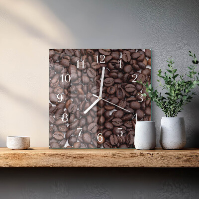 Wanduhr quadratisch Kaffeebohnen