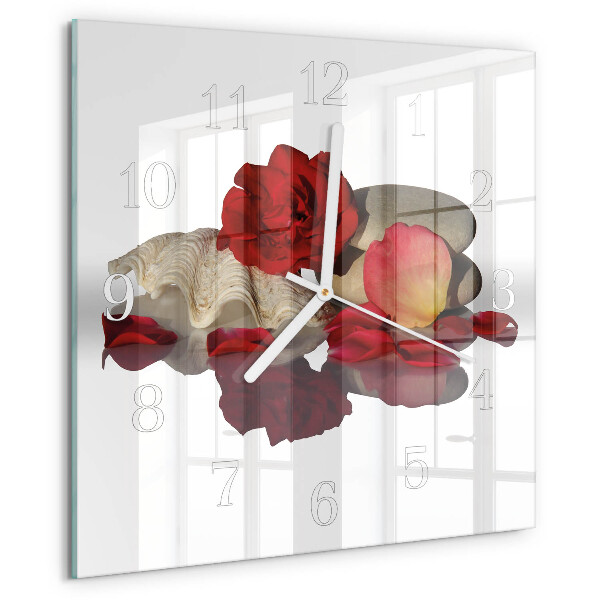 Wanduhr quadratisch Rose Bowl