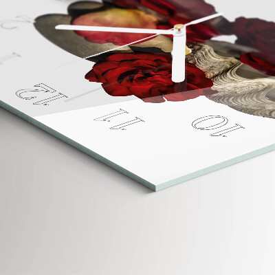 Wanduhr quadratisch Rose Bowl