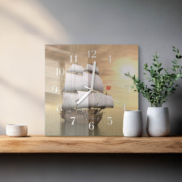 Wanduhr quadratisch Schiff