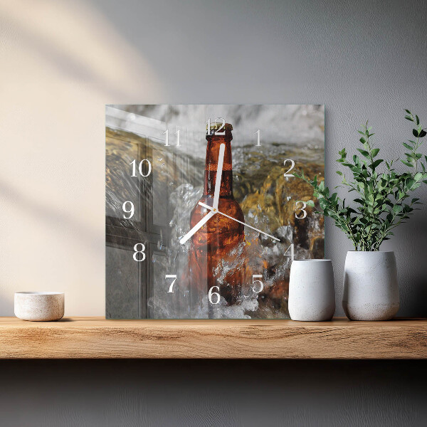 Wanduhr quadratisch Bier