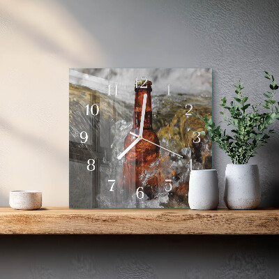 Wanduhr quadratisch Bier