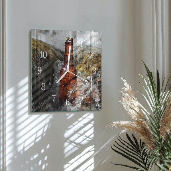 Wanduhr quadratisch Bier