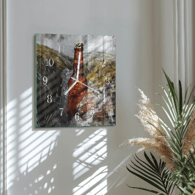 Wanduhr quadratisch Bier