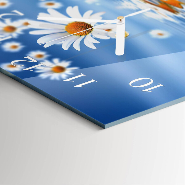 Wanduhr quadratisch Blume