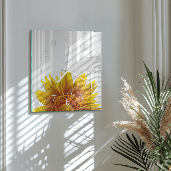 Wanduhr quadratisch Blume