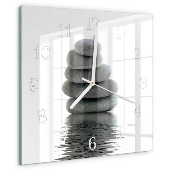 Wanduhr quadratisch Steine