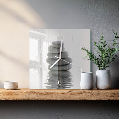 Wanduhr quadratisch Steine