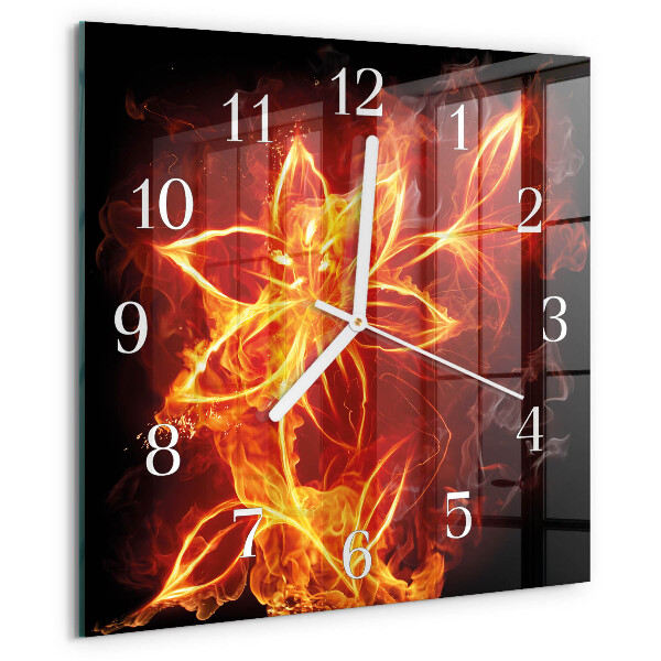 Wanduhr quadratisch Feuerblume