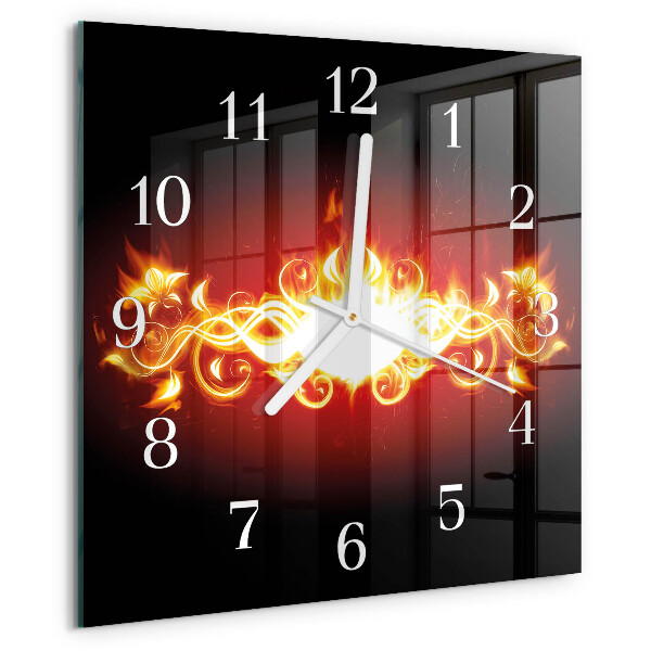 Wanduhr quadratisch Feuerblume
