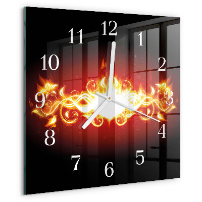 Wanduhr quadratisch Feuerblume