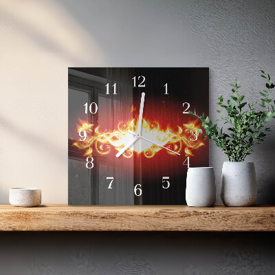 Wanduhr quadratisch Feuerblume