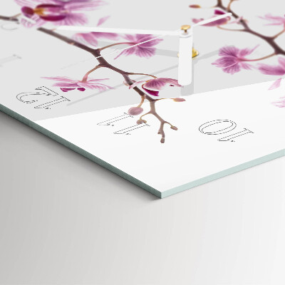Wanduhr quadratisch Orchidee