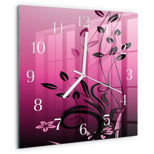 Wanduhr quadratisch Blumenkunst