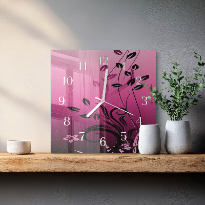 Wanduhr quadratisch Blumenkunst
