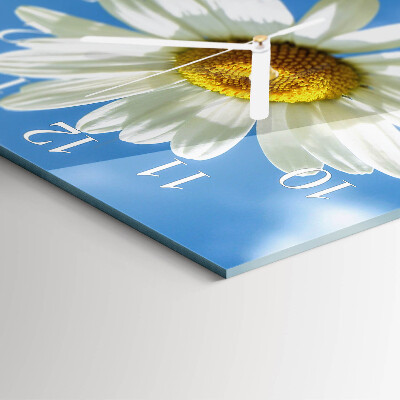 Wanduhr quadratisch Blume