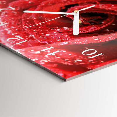 Wanduhr quadratisch Rose