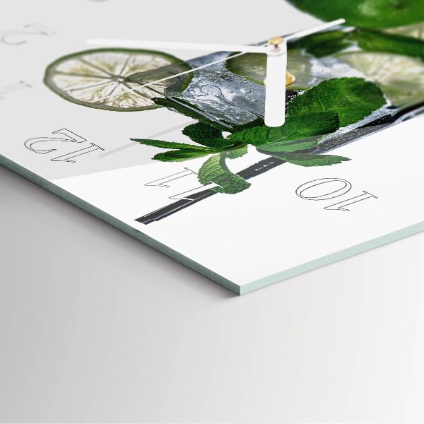 Wanduhr quadratisch Limette und Minze