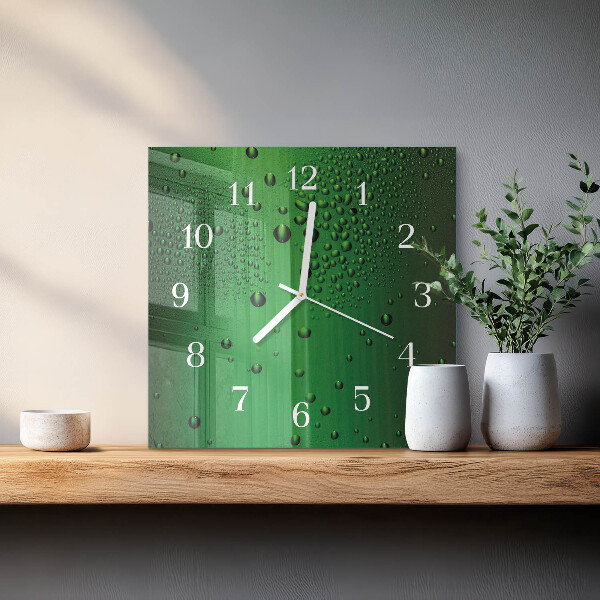 Wanduhr quadratisch Wassertropfen