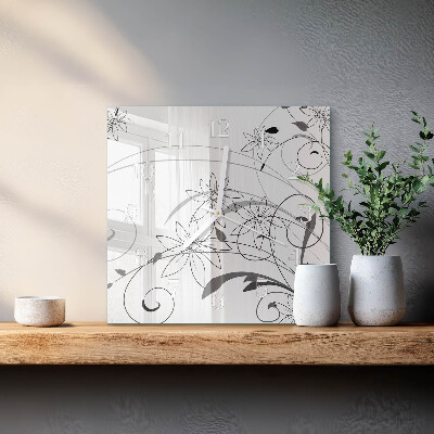 Wanduhr quadratisch Blumenkunst